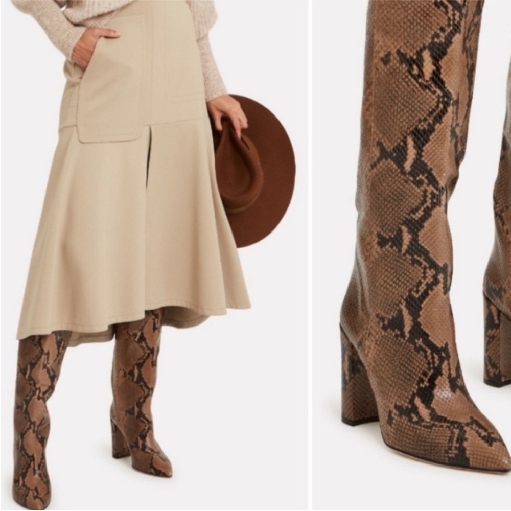 Paris Texas Cognac Python Snakeskin Effect Over-t… - image 7